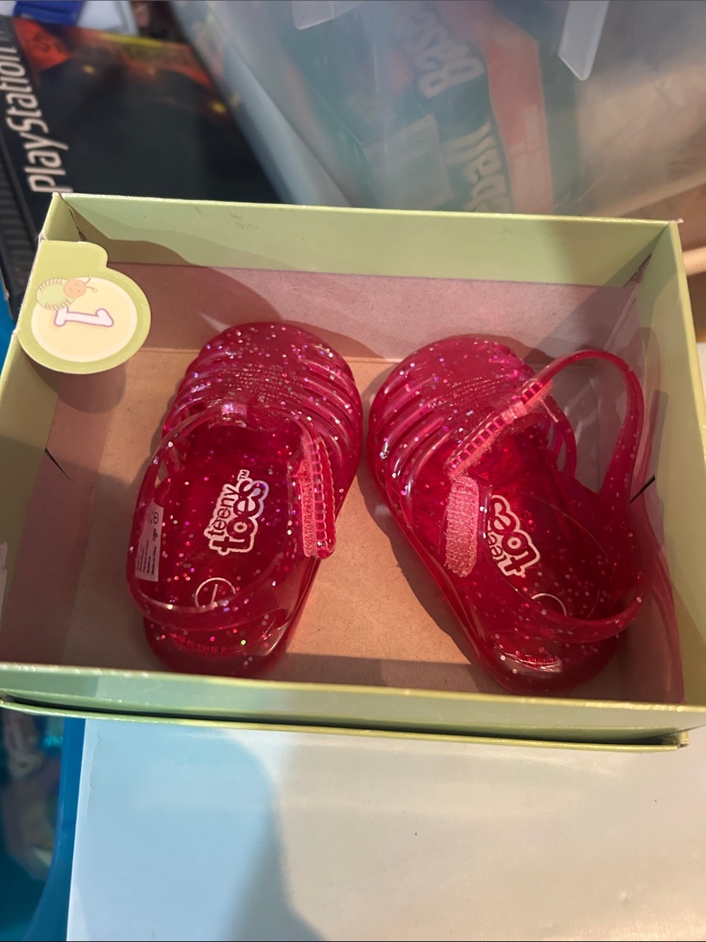 Toddler Pink Glitter Jelly Sandals -